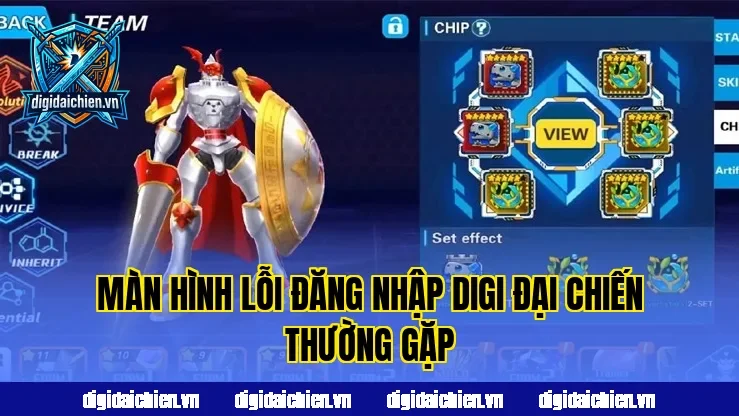 Màn hình lỗi đăng nhập Digi Đại Chiến thường gặp