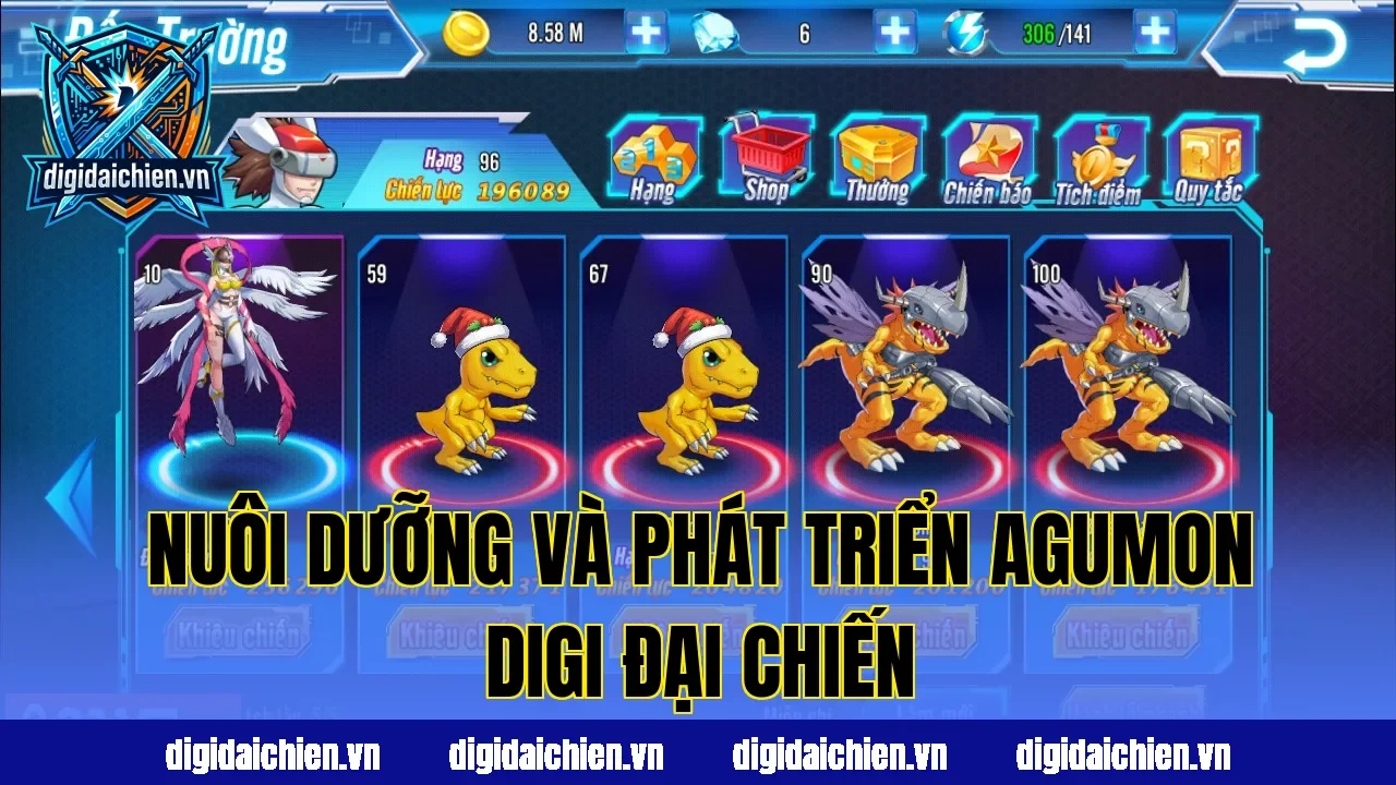 Nuôi dưỡng và phát triển Agumon Digi Đại Chiến