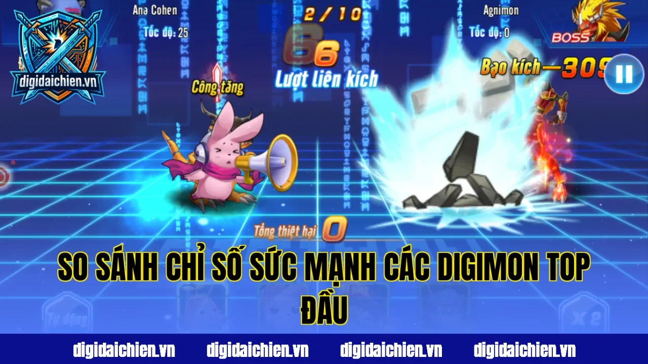 So sánh chỉ số sức mạnh các Digimon top đầu